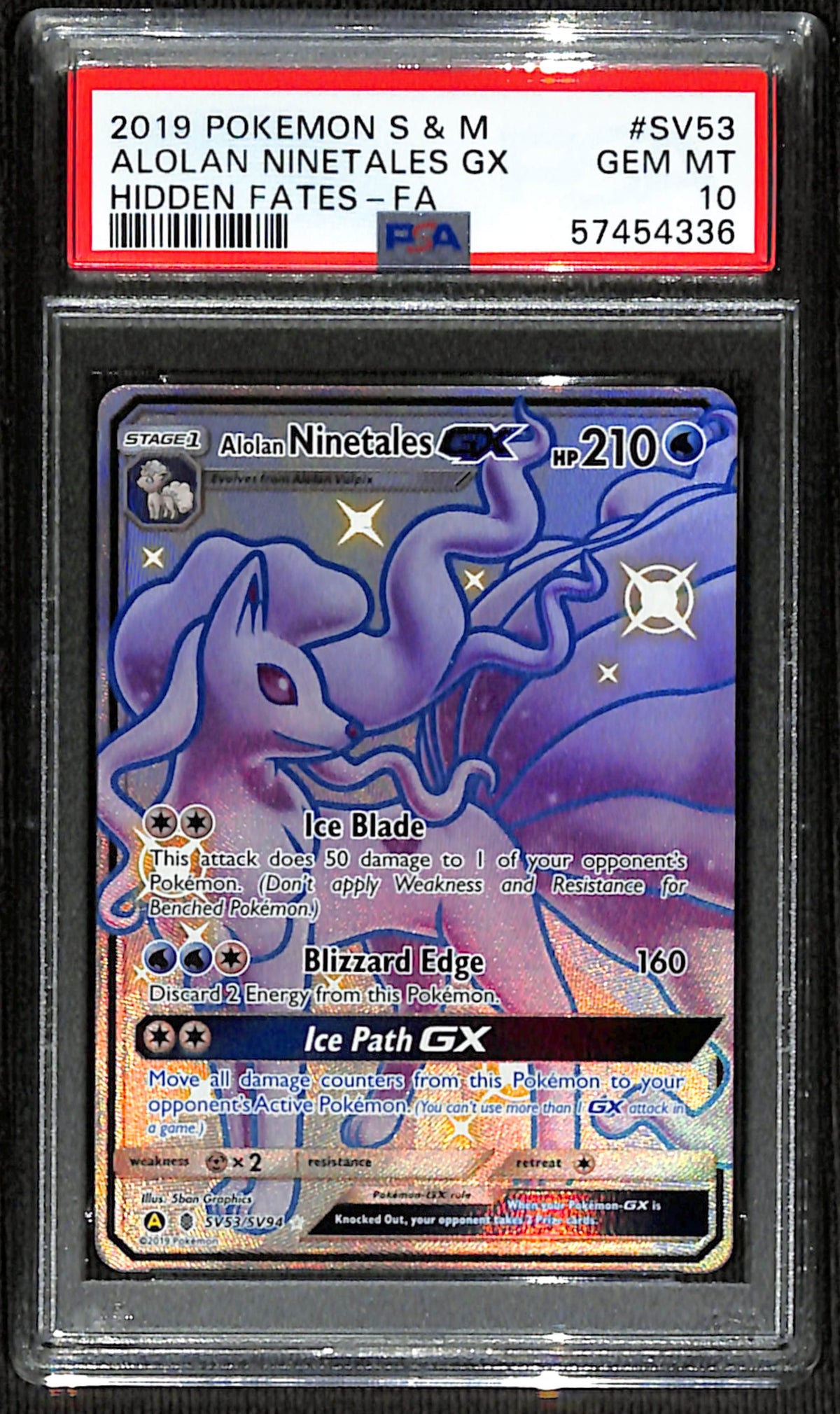 PSA 10 Alolan Ninetales-GX [Hidden Fates Shiny Vault]
