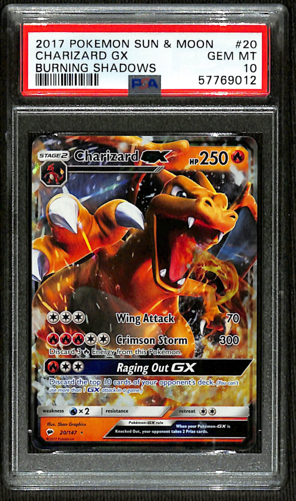 PSA 10 Charizard-GX [Burning Shadows]