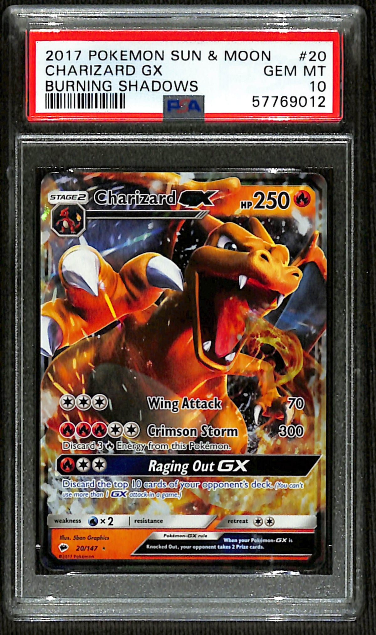 PSA 10 Charizard-GX [Burning Shadows]