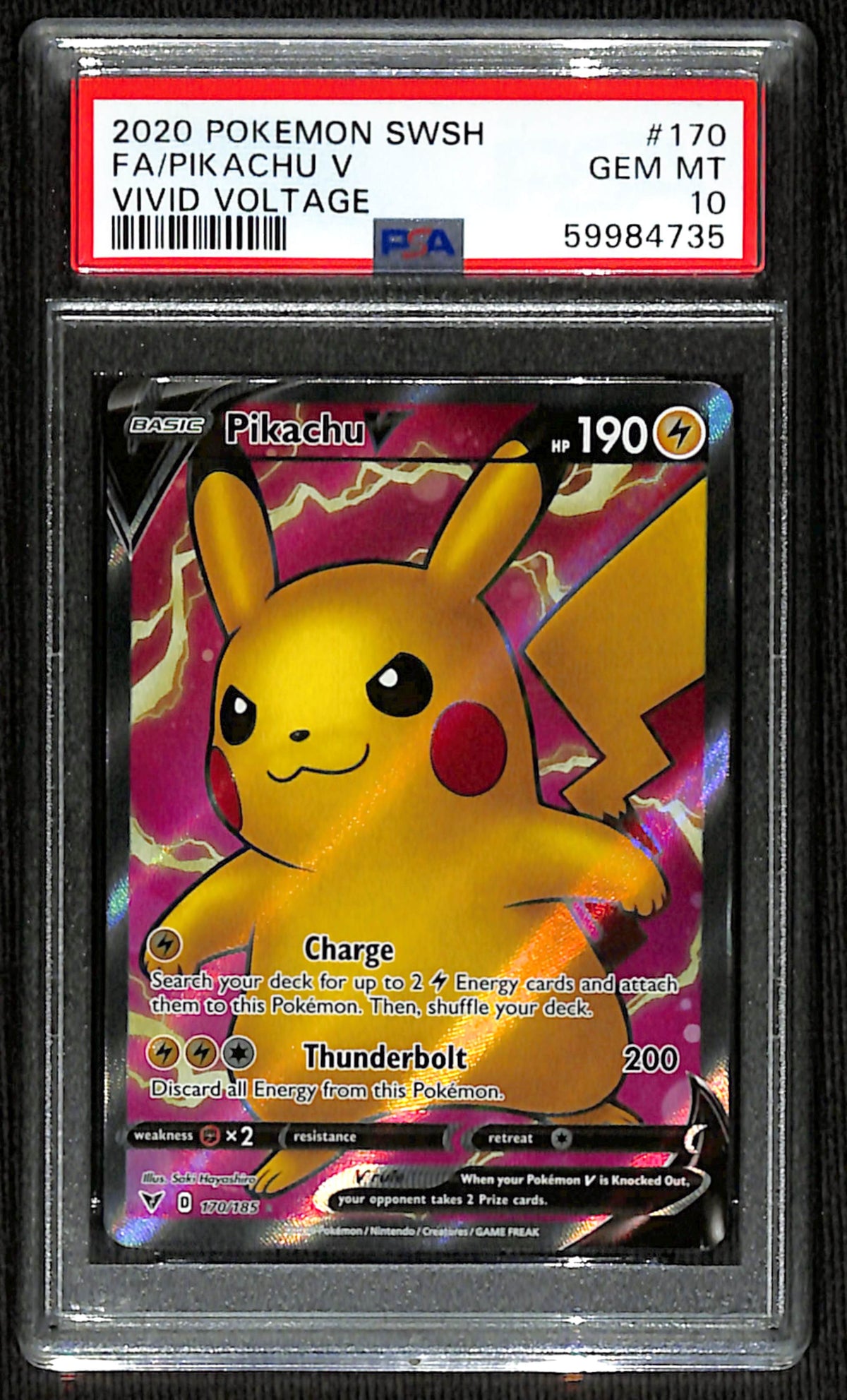 PSA 10 Pikachu V [Vivid Voltage]
