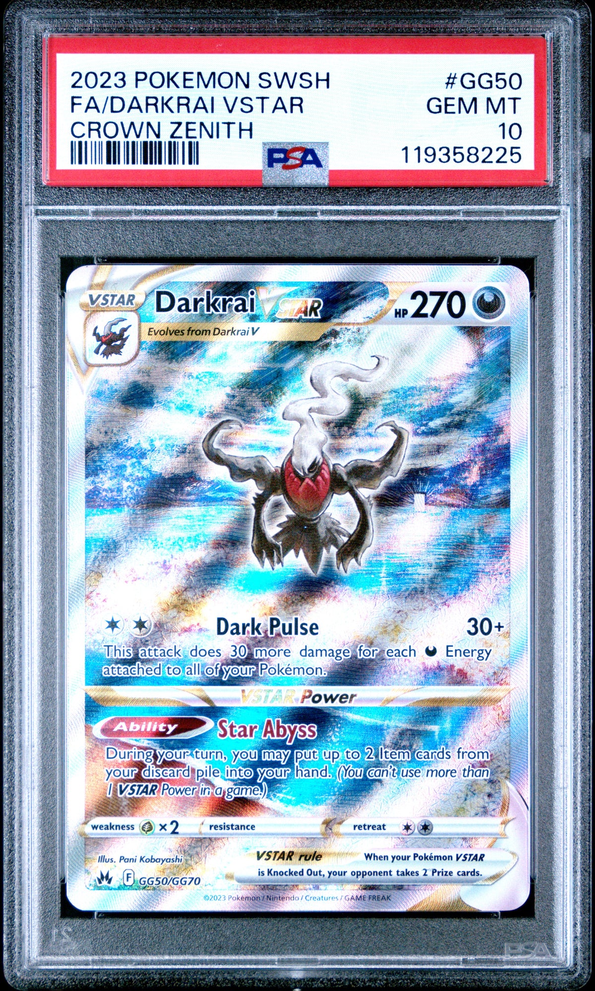 PSA 10 Darkrai VSTAR [Crown Zenith Galarian Gallery]