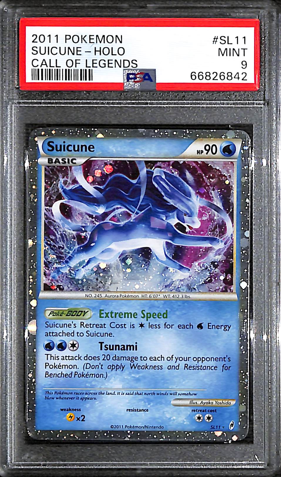 PSA 9 Suicune #SL11 [Call of Legends]