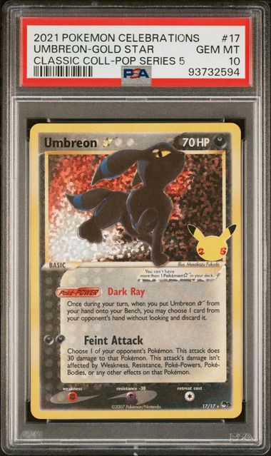 PSA 10 Umbreon Gold Star Classic Celebrations #17