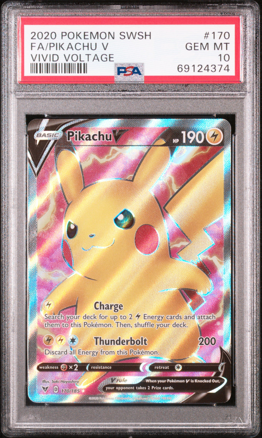 PSA 10 Pikachu V #170 [Vivid Voltage]