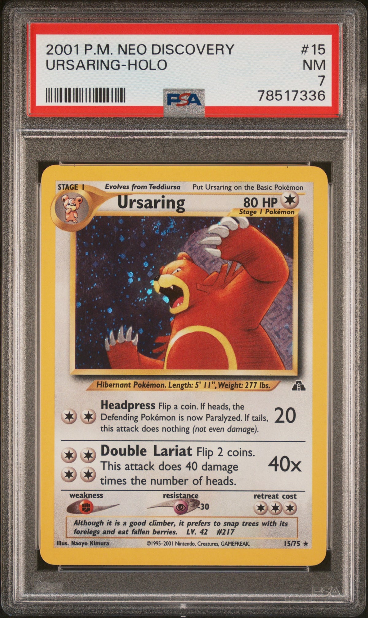 PSA 7 Ursaring [Neo Discovery]