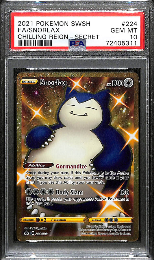 PSA 10 Snorlax #224 (Secret) [Chilling Reign]