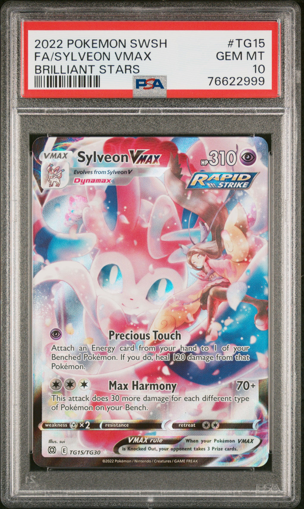 PSA 10 Sylveon Vmax TG15 [Brilliant Stars]