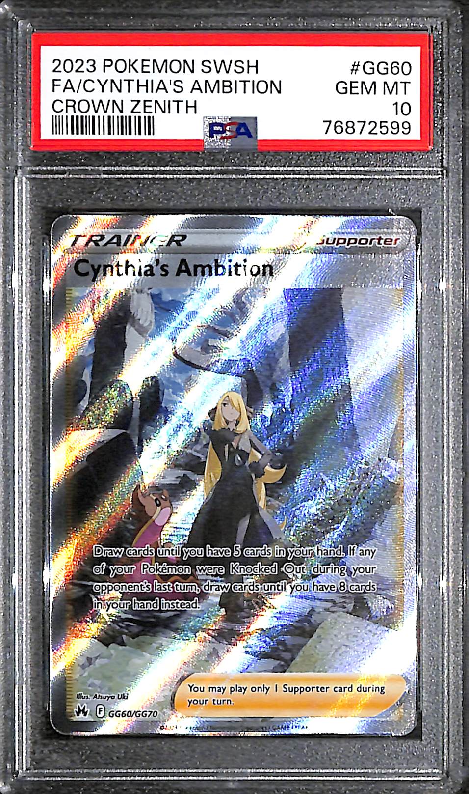 PSA 10 Cynthia's Ambition #GG60 [Crown Zenith Galarian Gallery]