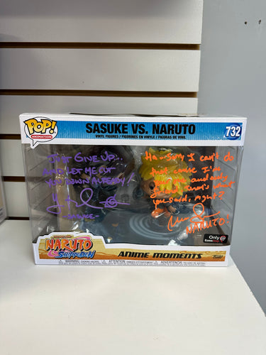 Funko Pop Sasuke VS. Naruto (Signed By Yuri Lowenthal And Maile Flannigan With JSA Authentication)