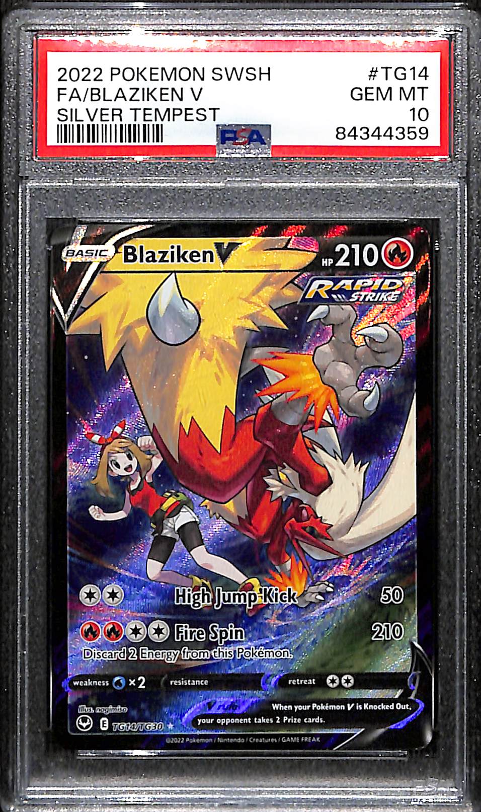 PSA 10 Blaziken V #TG14 [Silver Tempest Trainer Gallery]