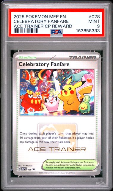 PSA 9 Celebratory Fanfare Ace Trainer #028