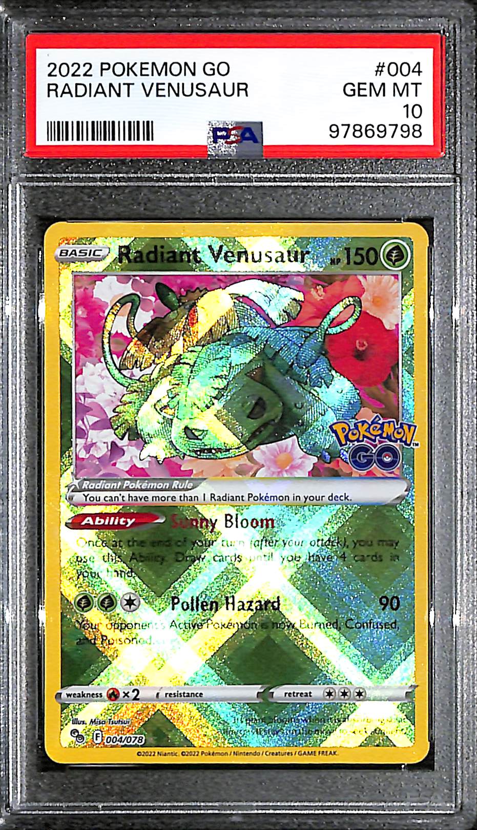 PSA 10 Radiant Venusaur #004 [Pokemon Go]