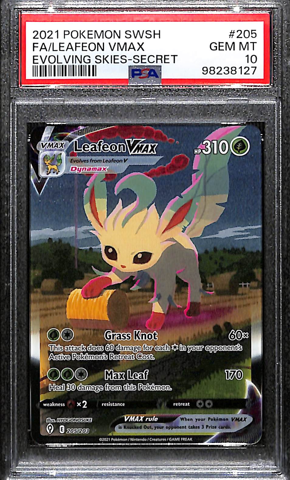 PSA 10 Leafeon Vmax #205 [Evolving Skies]
