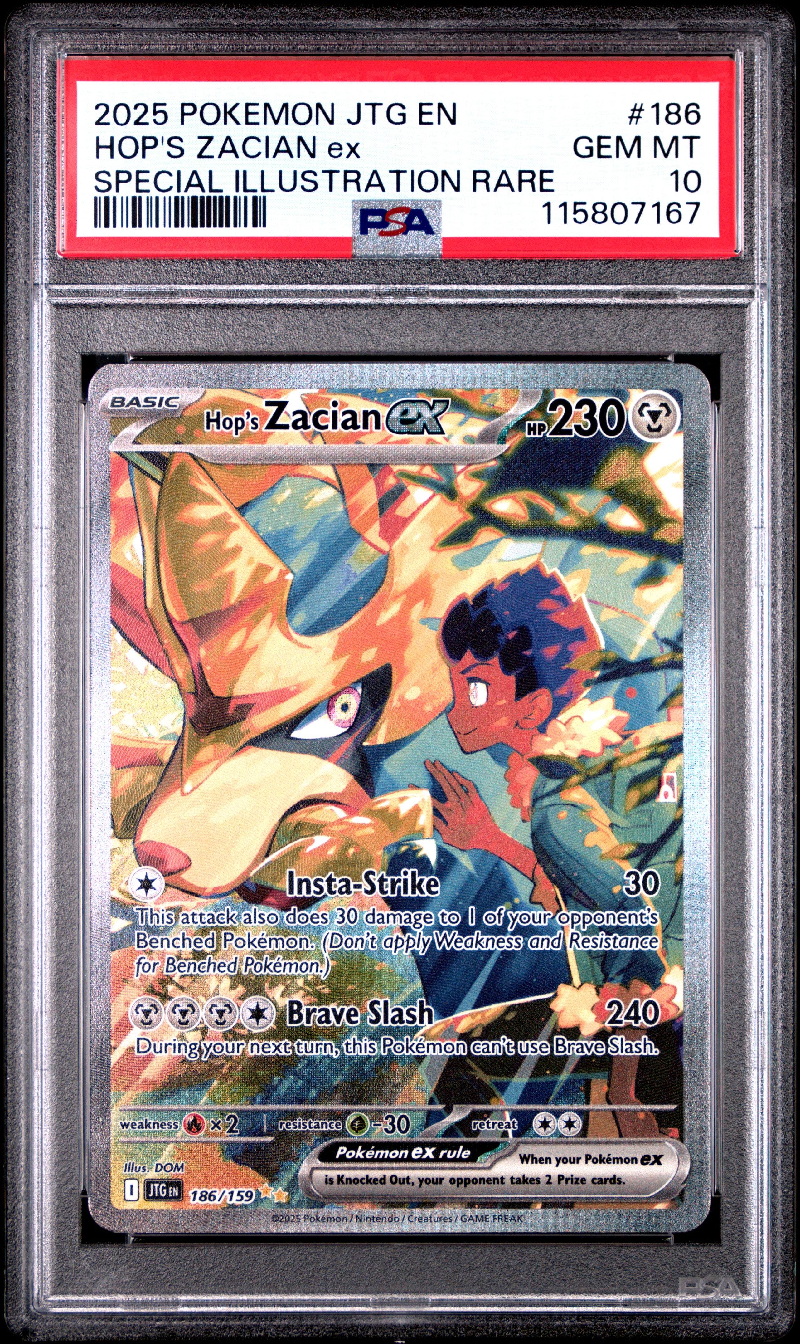PSA 10 Hop’s Zacian ex (Special Illustration Rare) #186 [Journey Together]