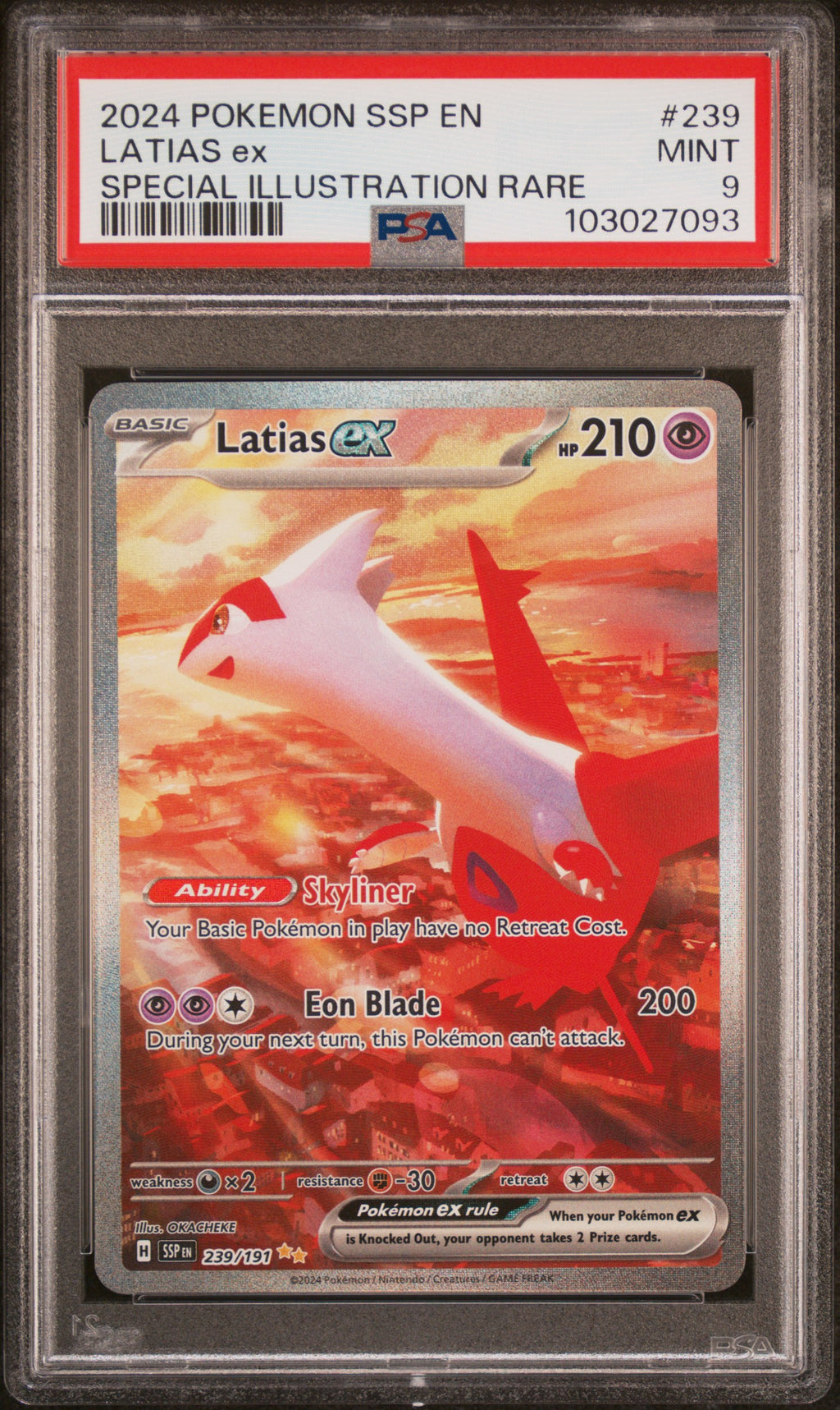 PSA 9 Latias ex #239 (Special Illustration Rare) [Surging Sparks]