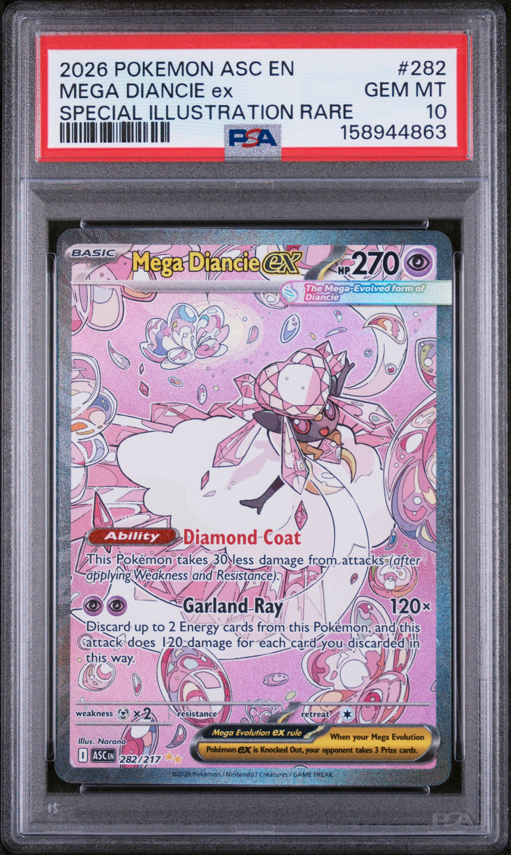 PSA 10 Mega Diancie ex #282 (Special Illustration Rare) [Ascended Heroes]