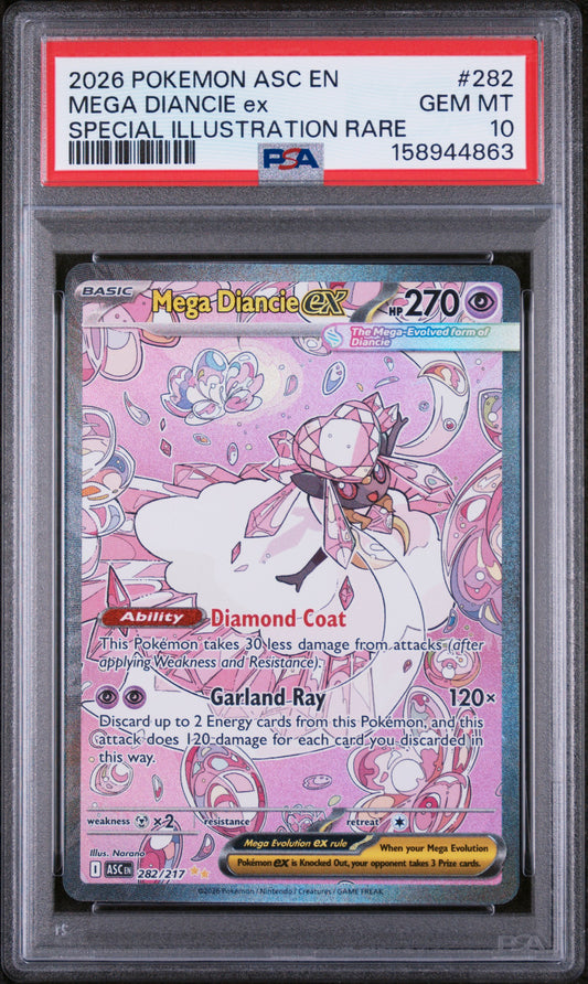 PSA 10 Mega Diancie ex #282 (Special Illustration Rare) [Ascended Heroes]