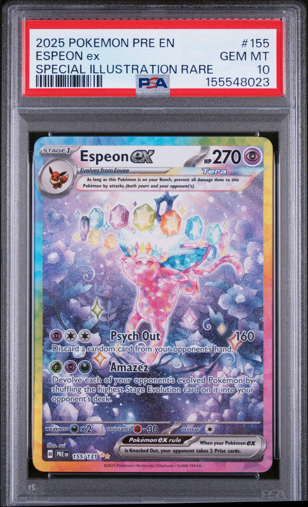 PSA 10 Espeon ex #155 (Special Illustration Rare) [Prismatic Evolutions]
