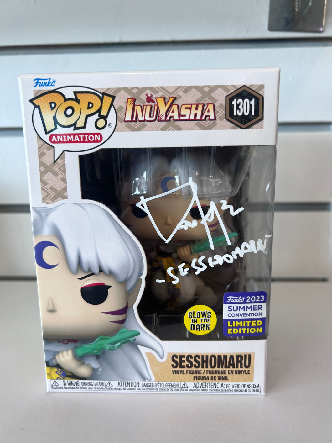 Funko Pop Sesshomaru (With Bakusaiga) (Signed By David Kaye With JSA Authentication) (Copy)