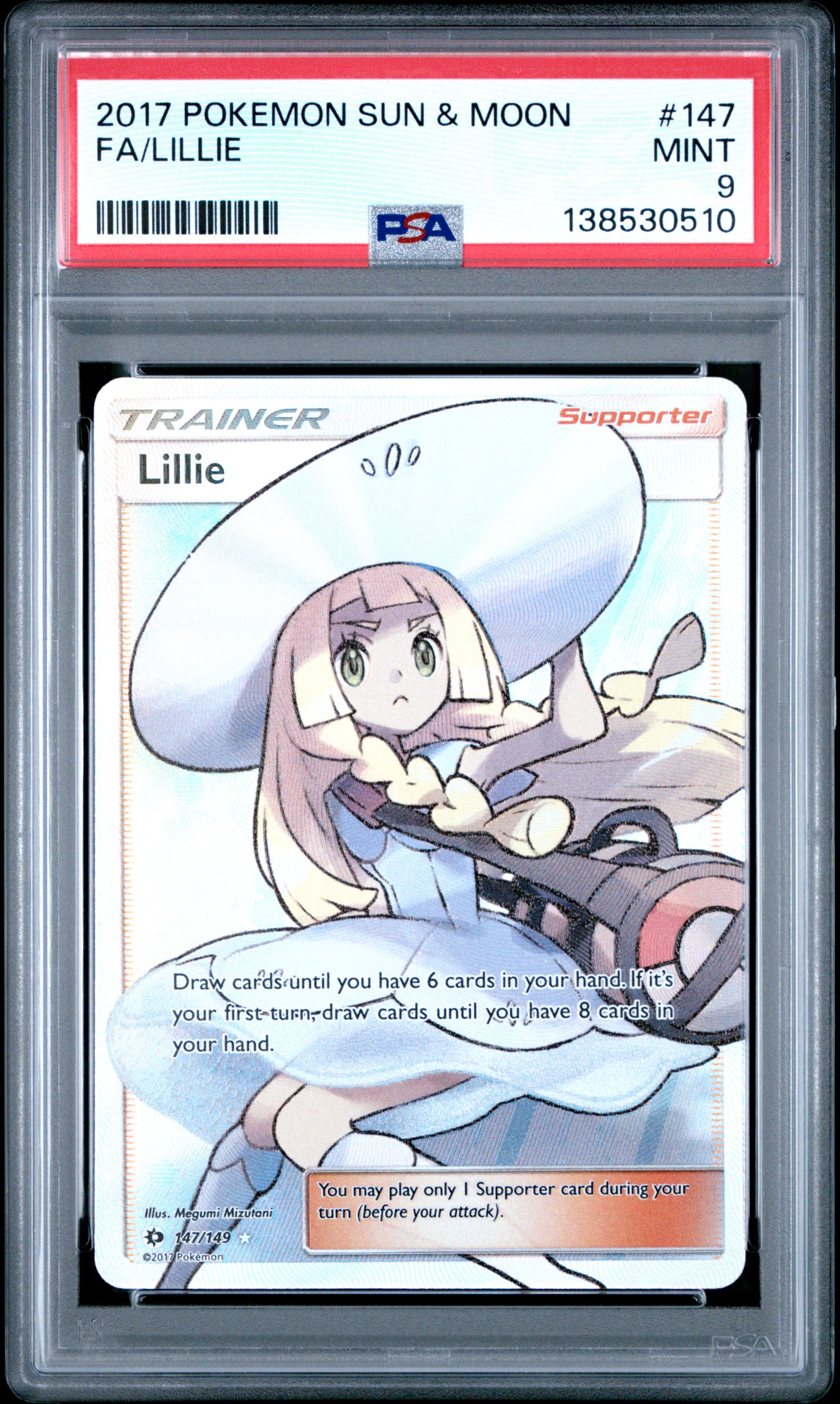 PSA 9 Lillie #147 (Full Art) [Sun & Moon]