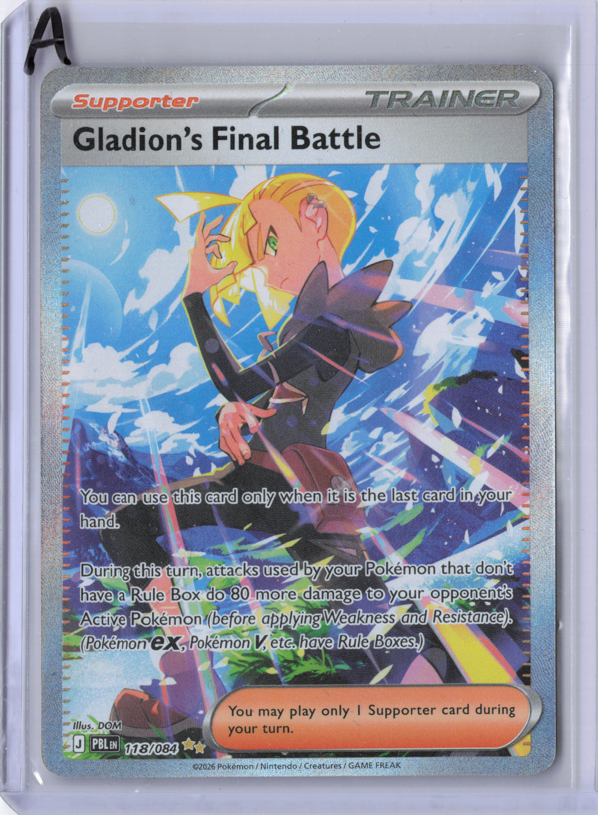 Gladion's Final Battle - 118/084 - Pitch Black - NM