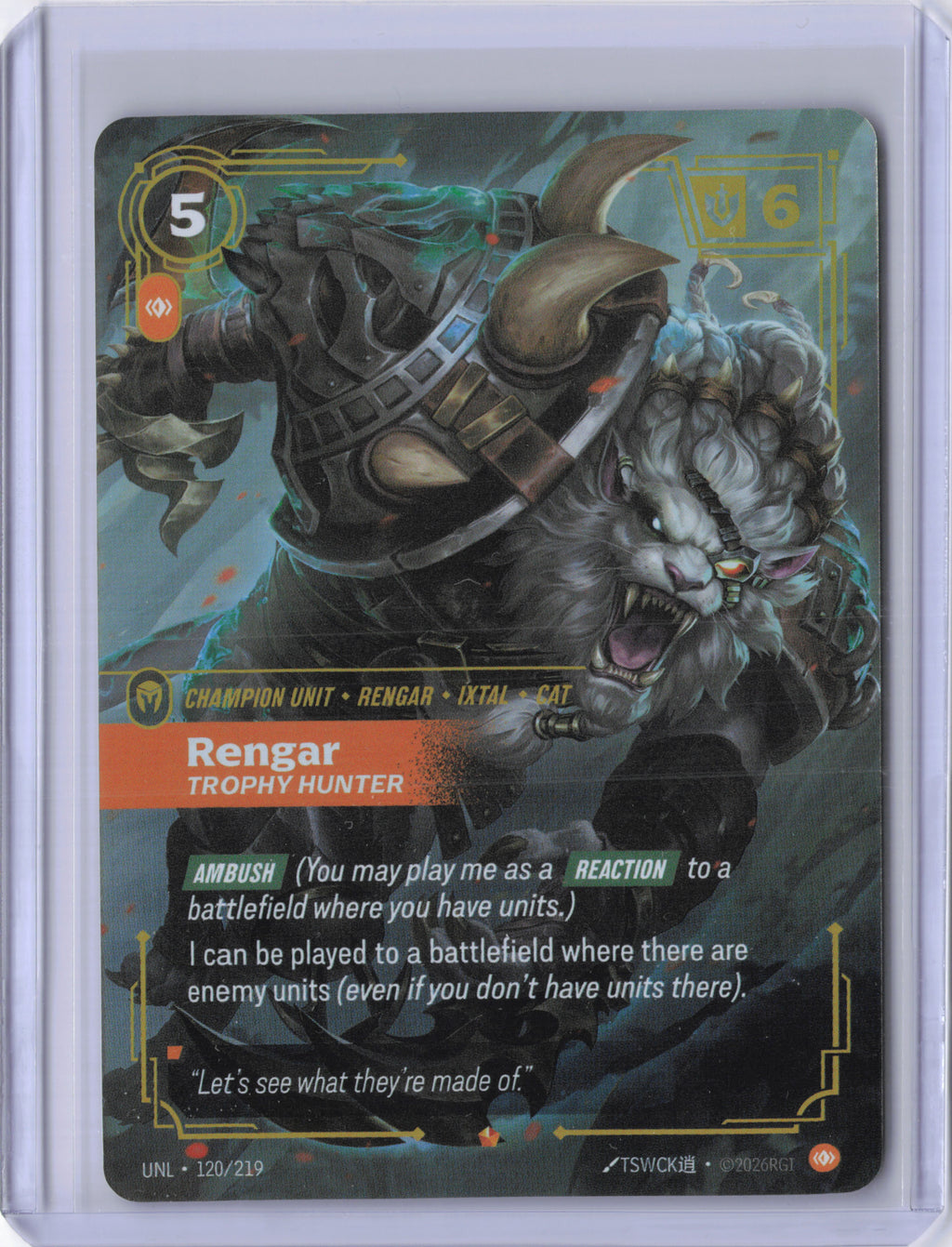 Rengar, Trophy Hunter - 120/219 - Unleashed - NM