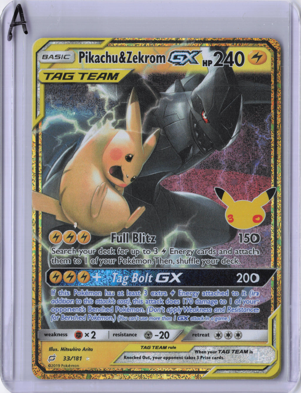 Pikachu & Zekrom-GX - 33/181 - 30th Celebration: Classic Collection - NM