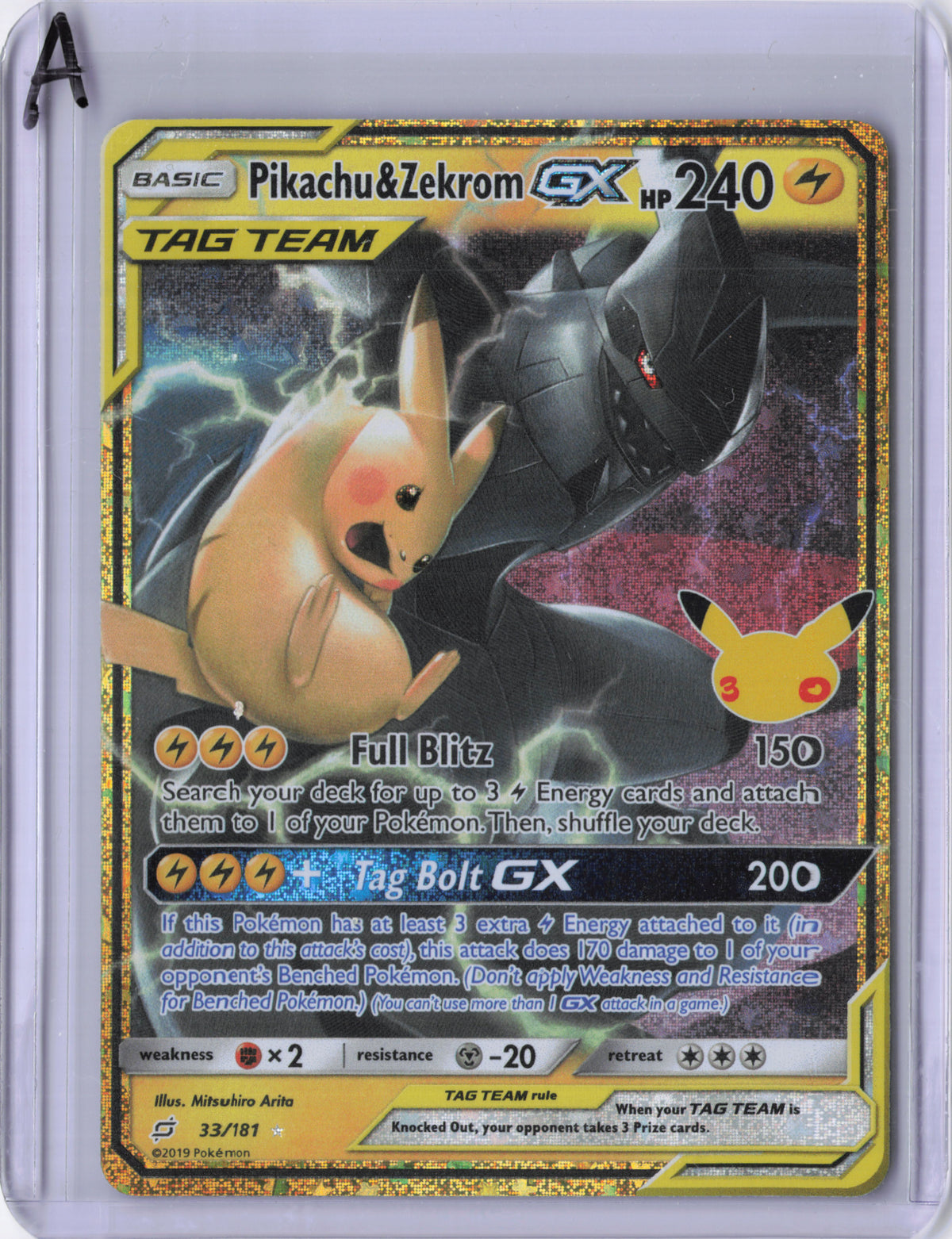 Pikachu & Zekrom-GX - 33/181 - 30th Celebration: Classic Collection - NM