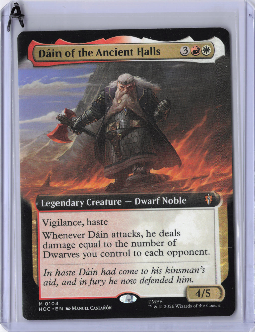Dain of the Ancient Halls (Extended Art) - 104 - The Hobbit: Eternal-Legal - NM