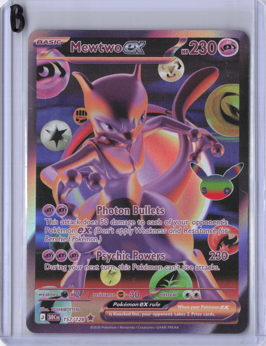 Mewtwo ex - 157/128 - 30th Celebration - NM