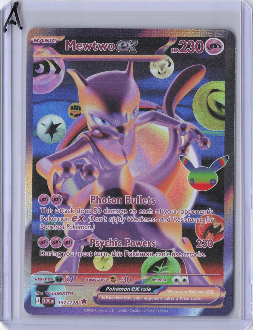 Mewtwo ex - 157/128 - 30th Celebration - NM