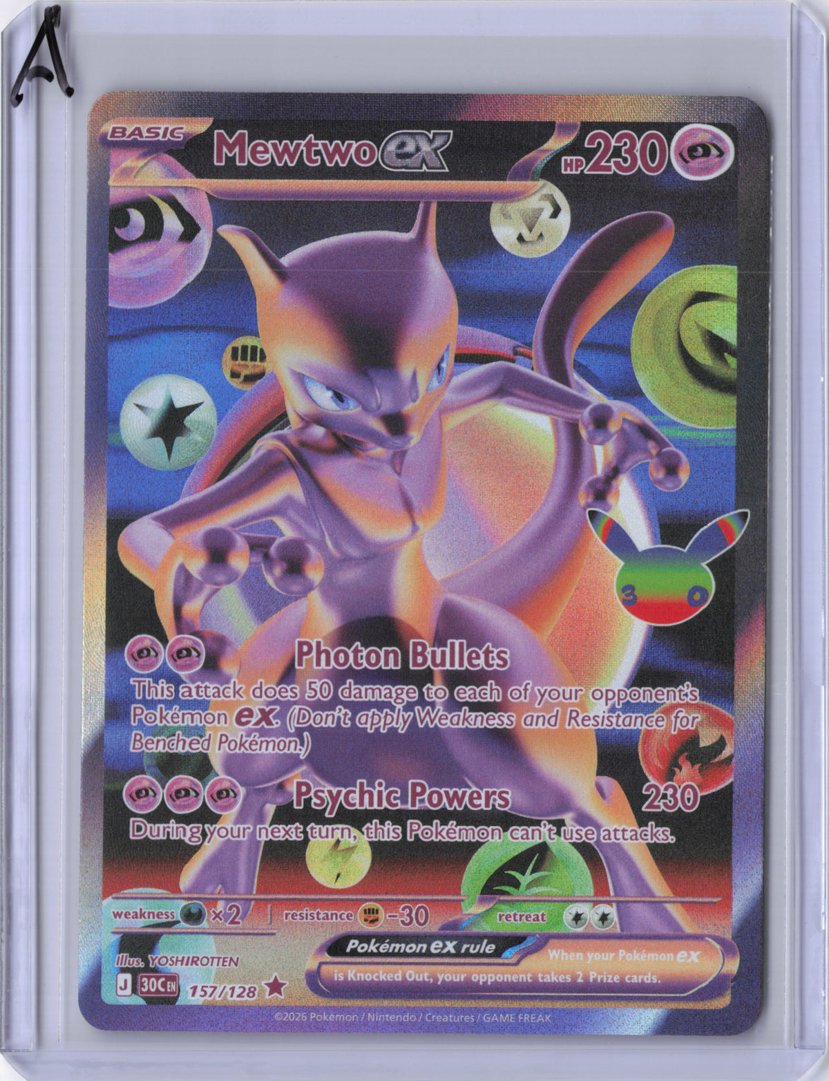 Mewtwo ex - 157/128 - 30th Celebration - NM