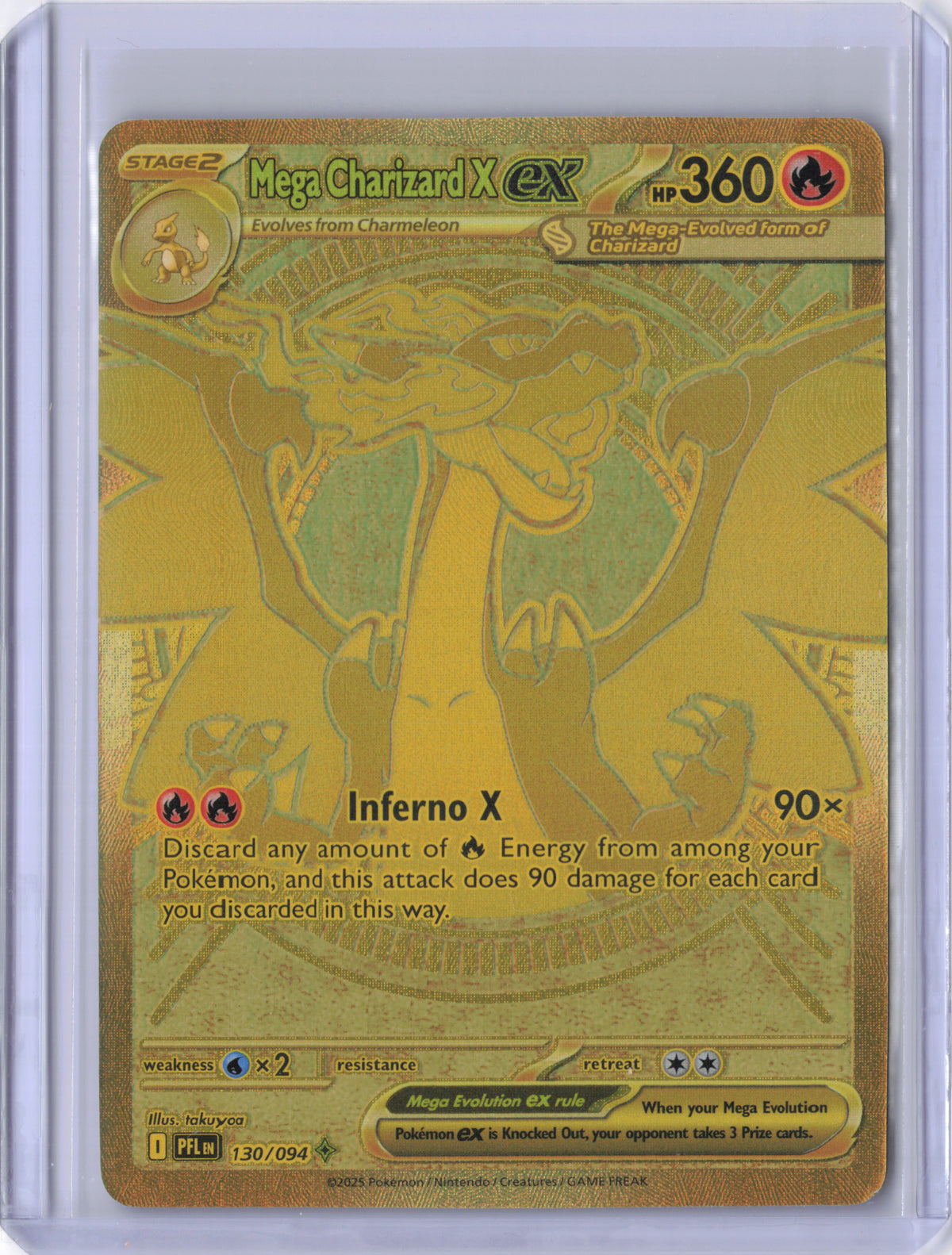 Mega Charizard X ex - 130/094 - Phantasmal Flames - NM