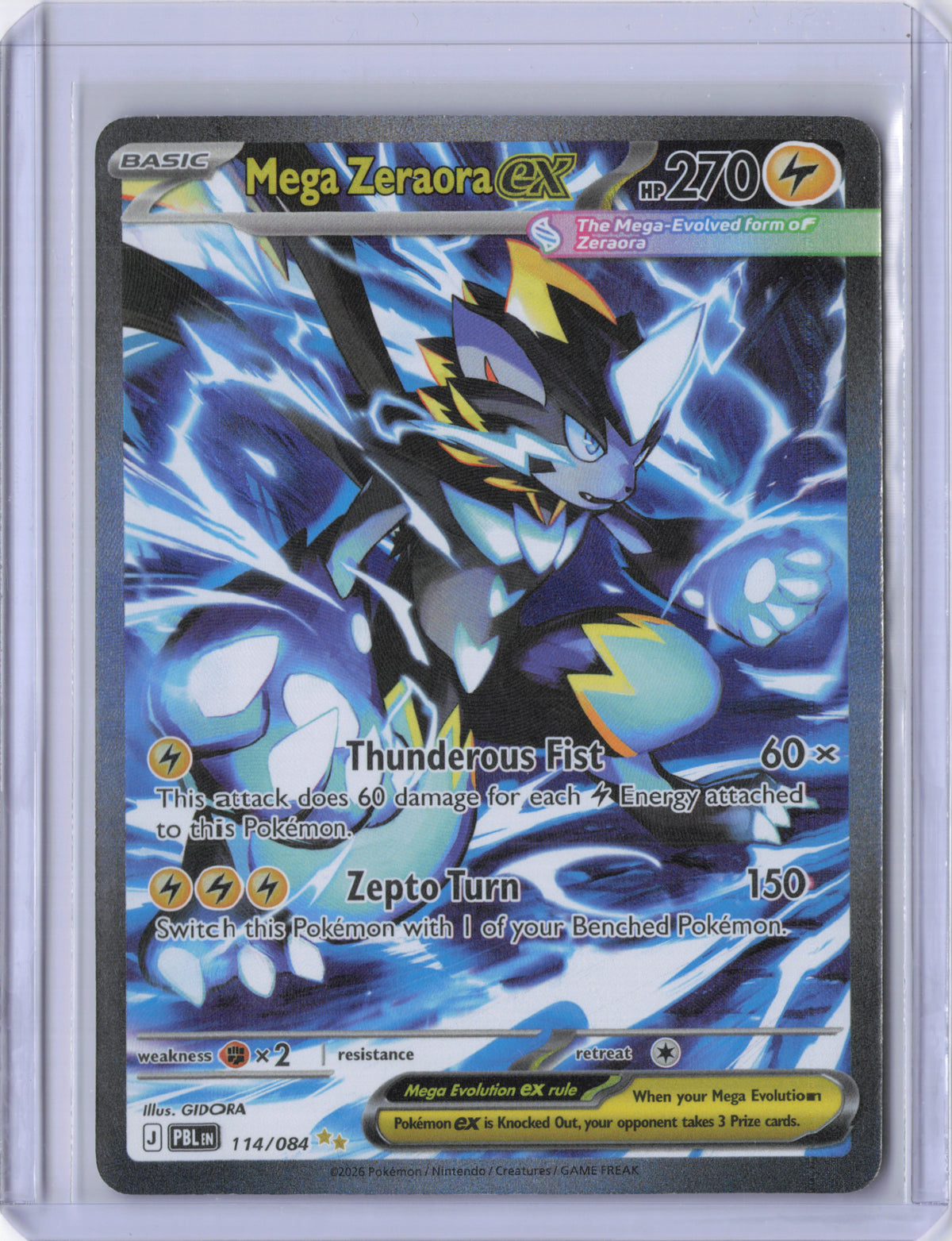 Mega Zeraora ex - 114/084 - Pitch Black - NM