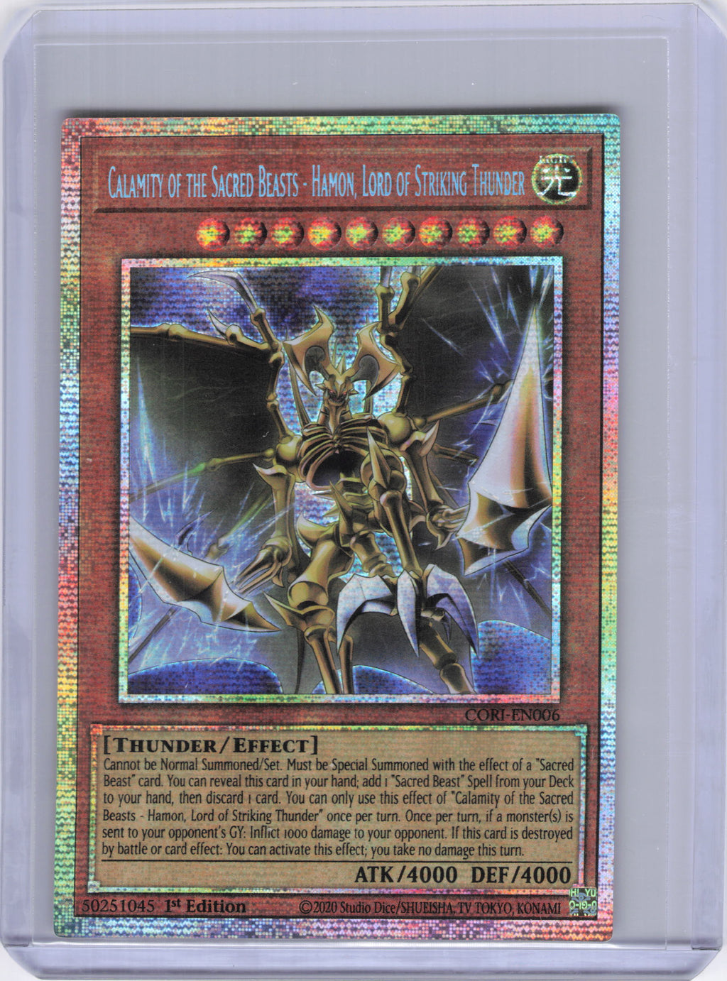 Calamity of the Sacred Beasts - Hamon, Lord of Striking Thunder (Starlight Rare) - Chaos Origins (CORI)
