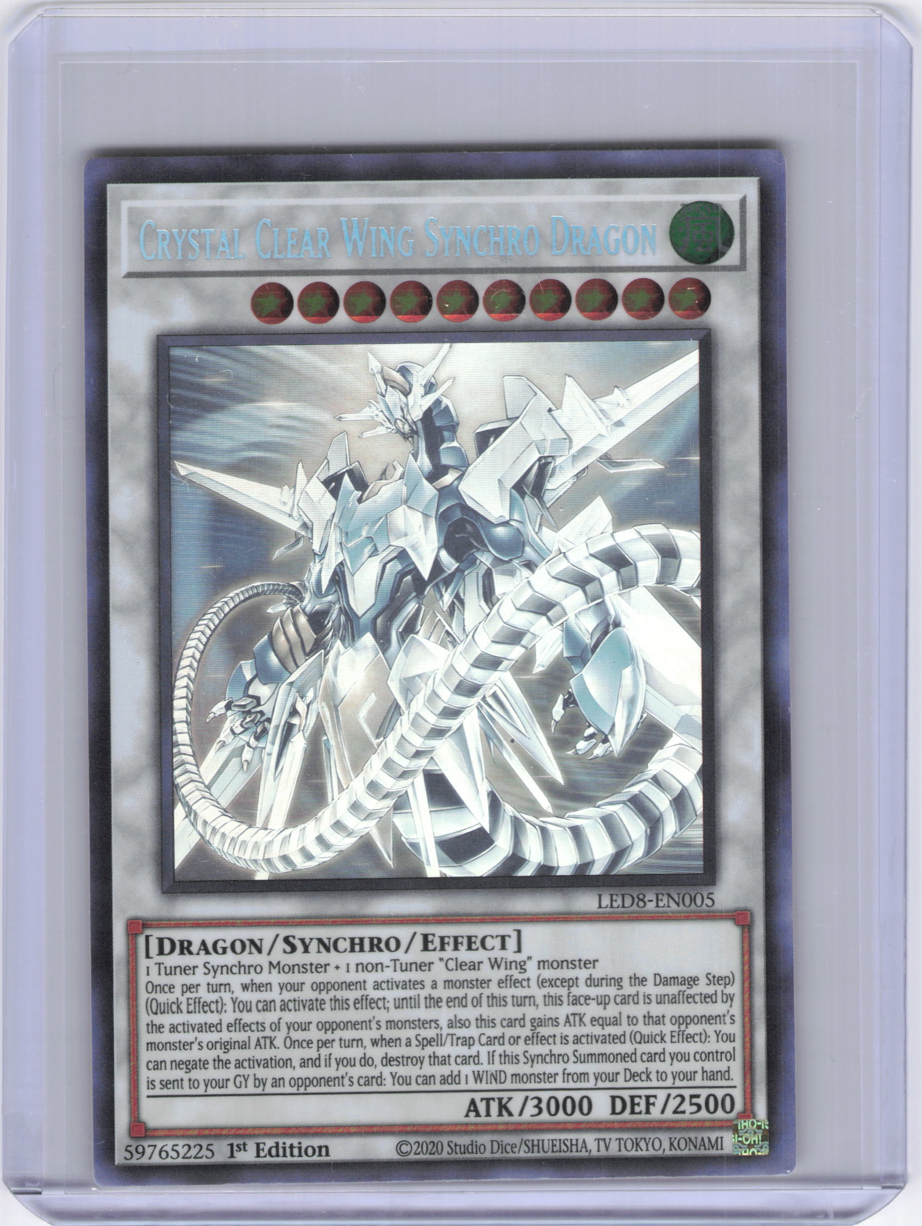 Crystal Clear Wing Synchro Dragon (Ghost Rare) - Legendary Duelists: Synchro Storm (LED8) [1st Edition]