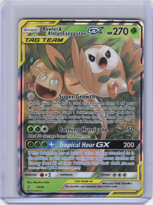 Rowlet & Alolan Exeggutor GX - SM - Unified Minds (SM11)