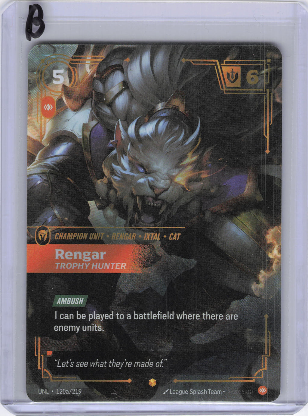 Rengar - Trophy Hunter (Alternate Art) - Unleashed (UNL)