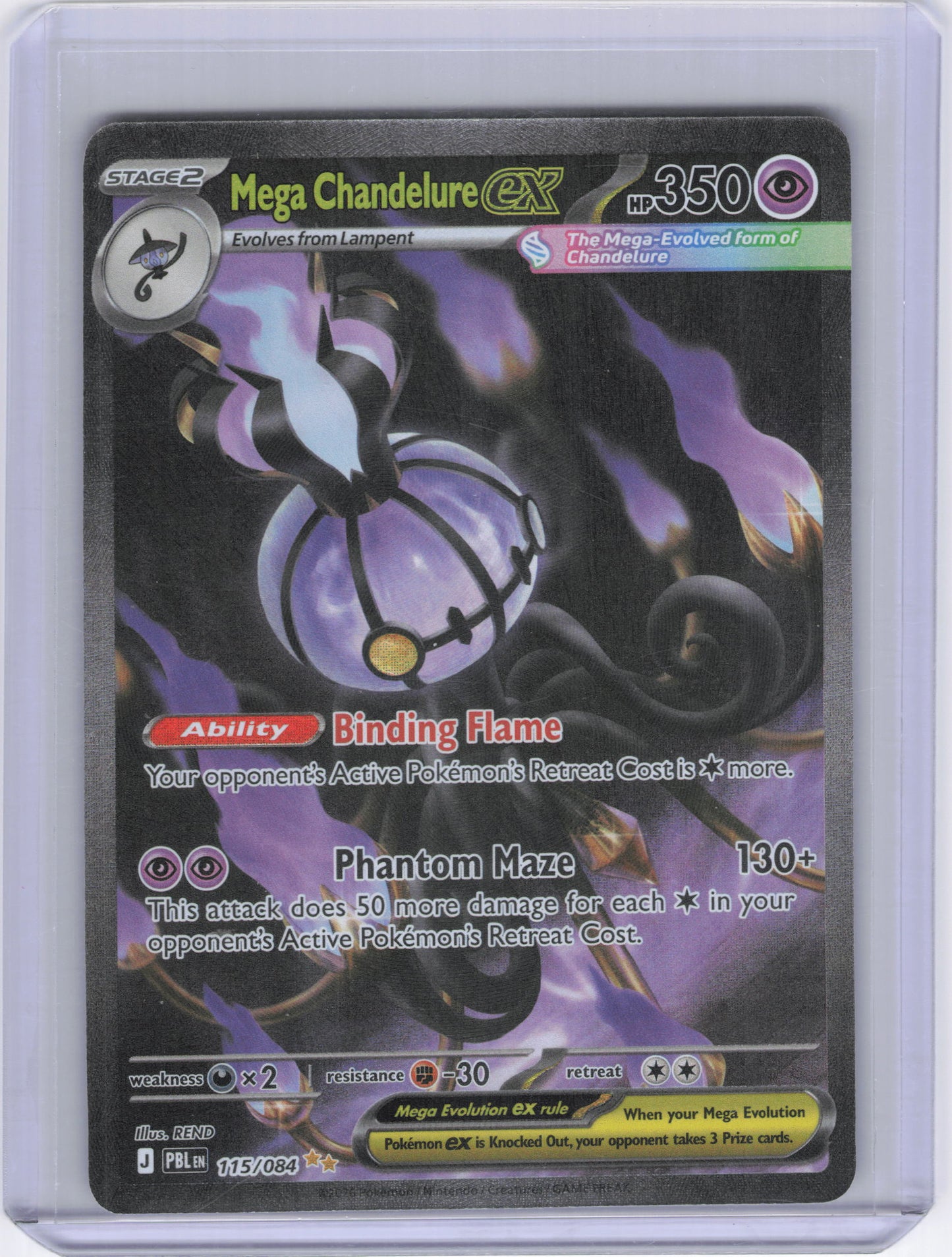 Mega Chandelure ex - 115/084 - ME05: Pitch Black (PBL)