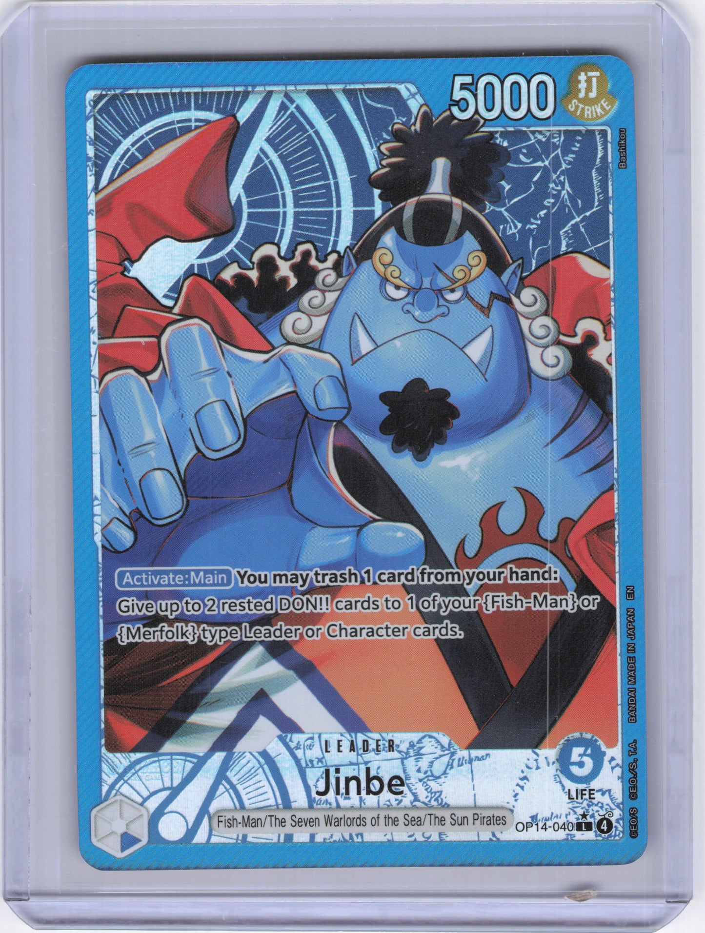 Jinbe - OP14-040 (Alternate Art) - The Azure Sea's Seven (OP14)