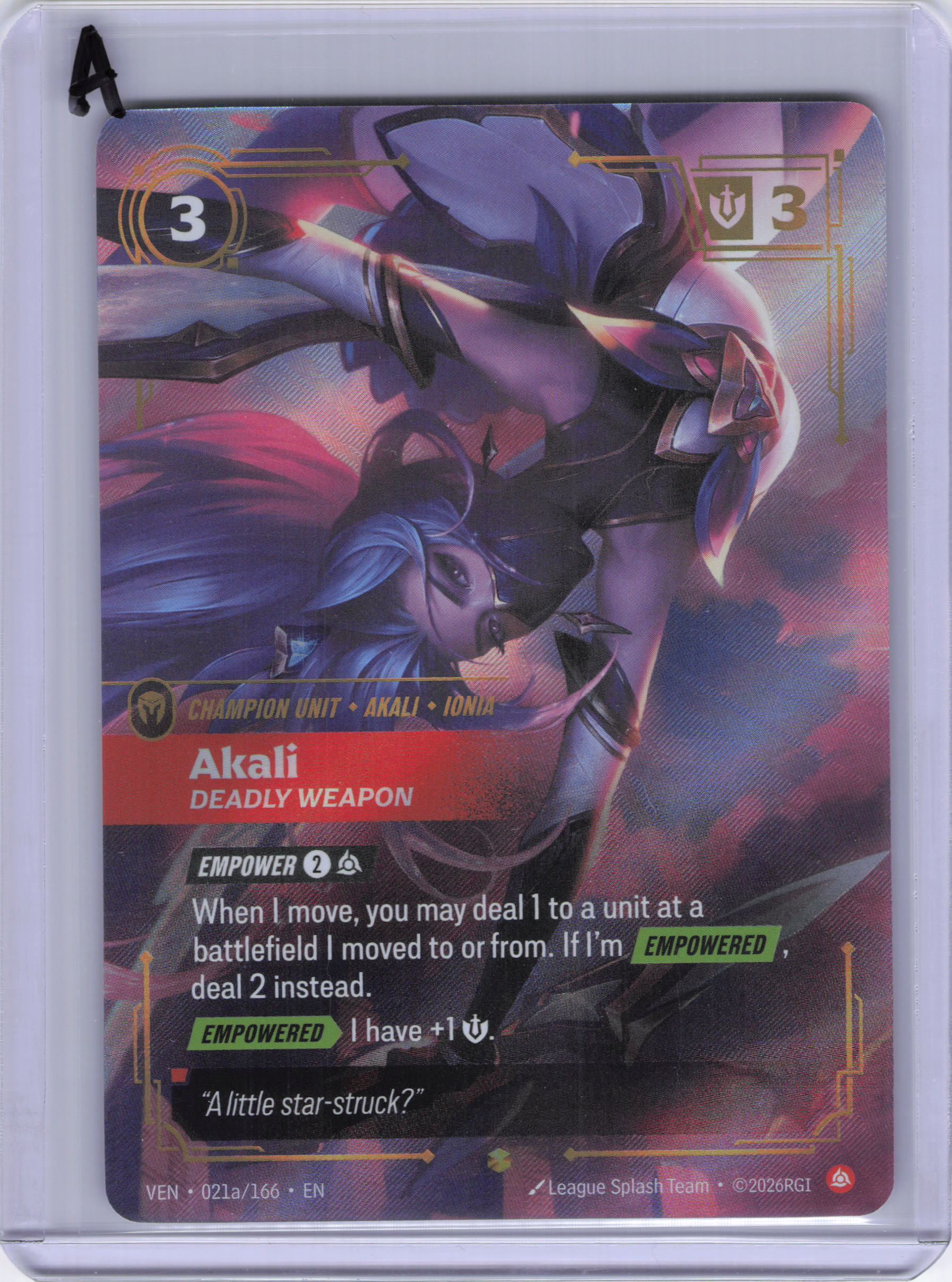 Akali - Deadly Weapon (Alternate Art) - Vendetta (VEN)