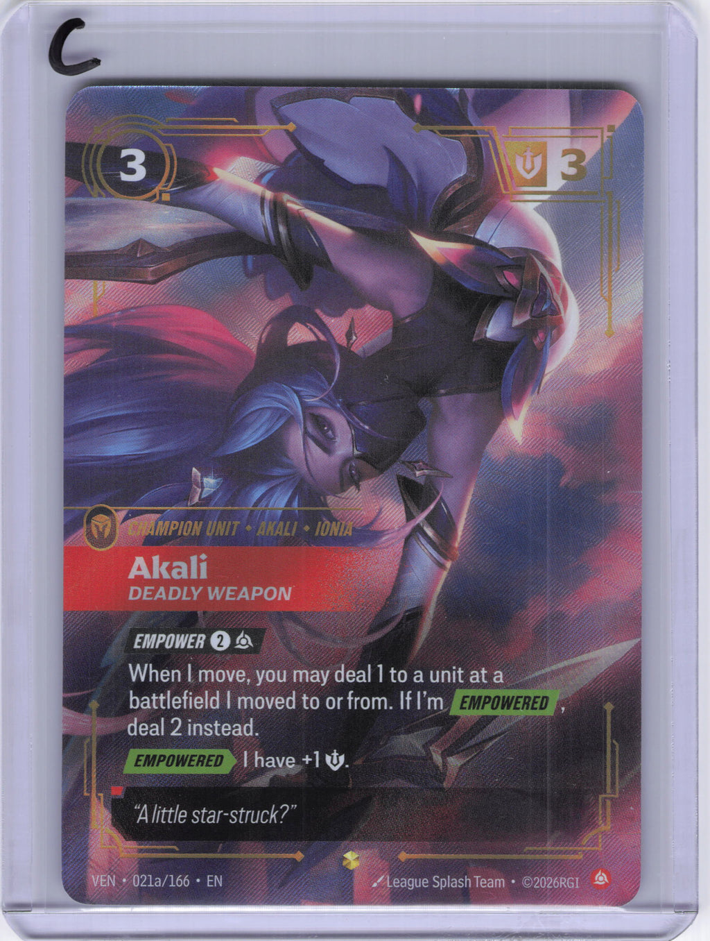 Akali - Deadly Weapon (Alternate Art) - Vendetta (VEN)
