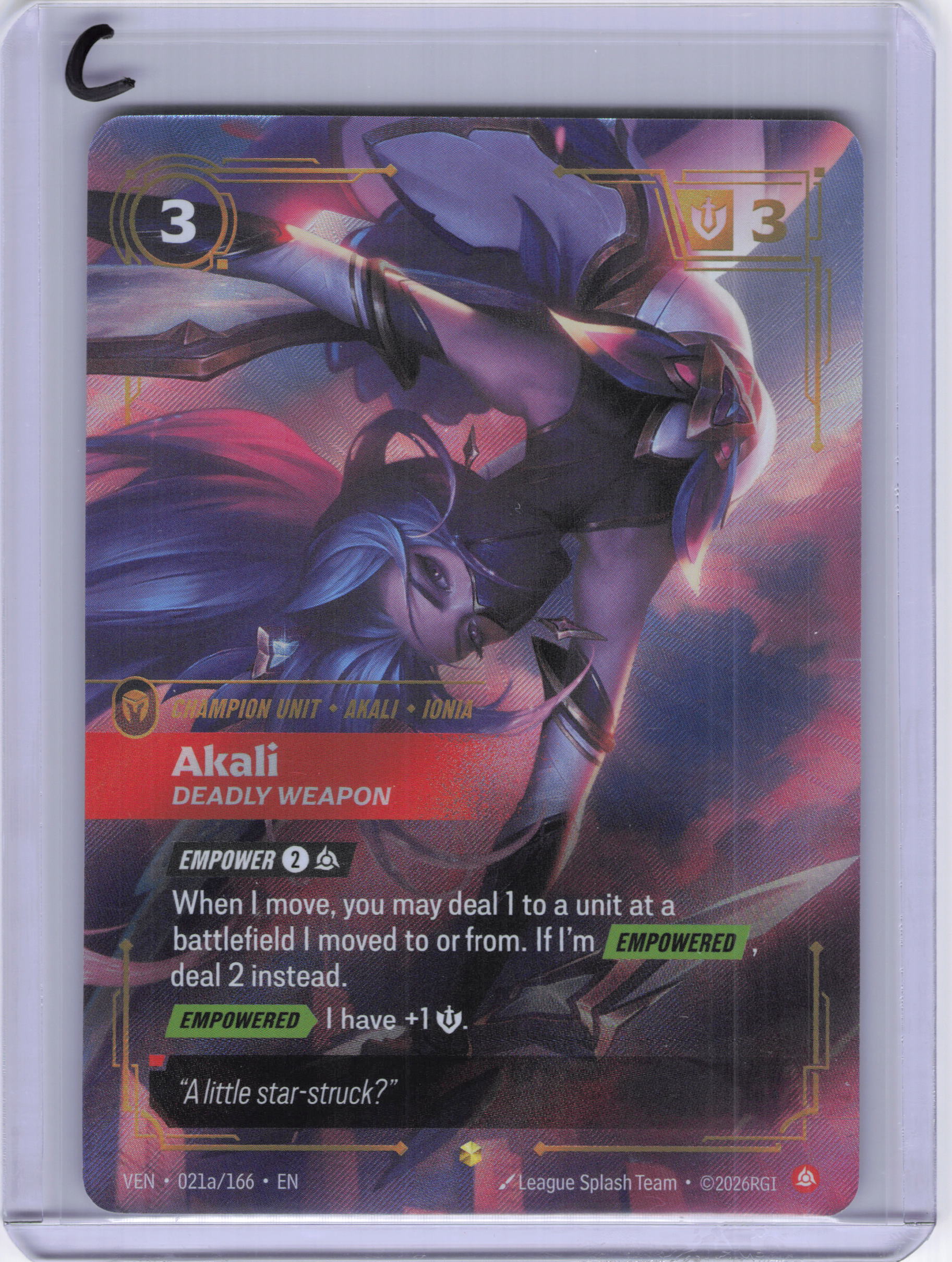 Akali - Deadly Weapon (Alternate Art) - Vendetta (VEN)