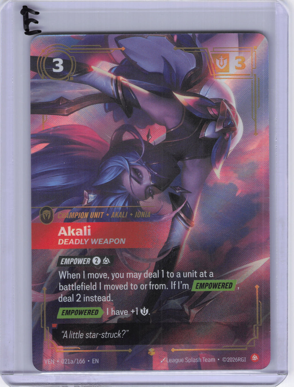Akali - Deadly Weapon (Alternate Art) - Vendetta (VEN)