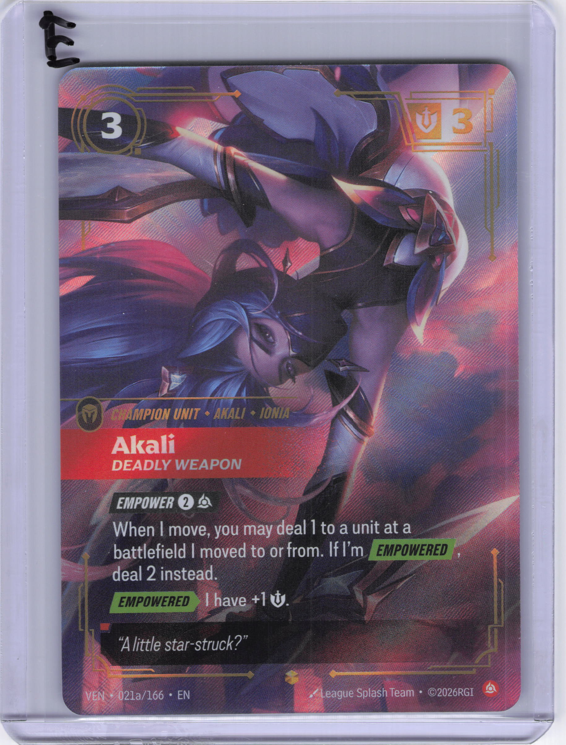 Akali - Deadly Weapon (Alternate Art) - Vendetta (VEN)