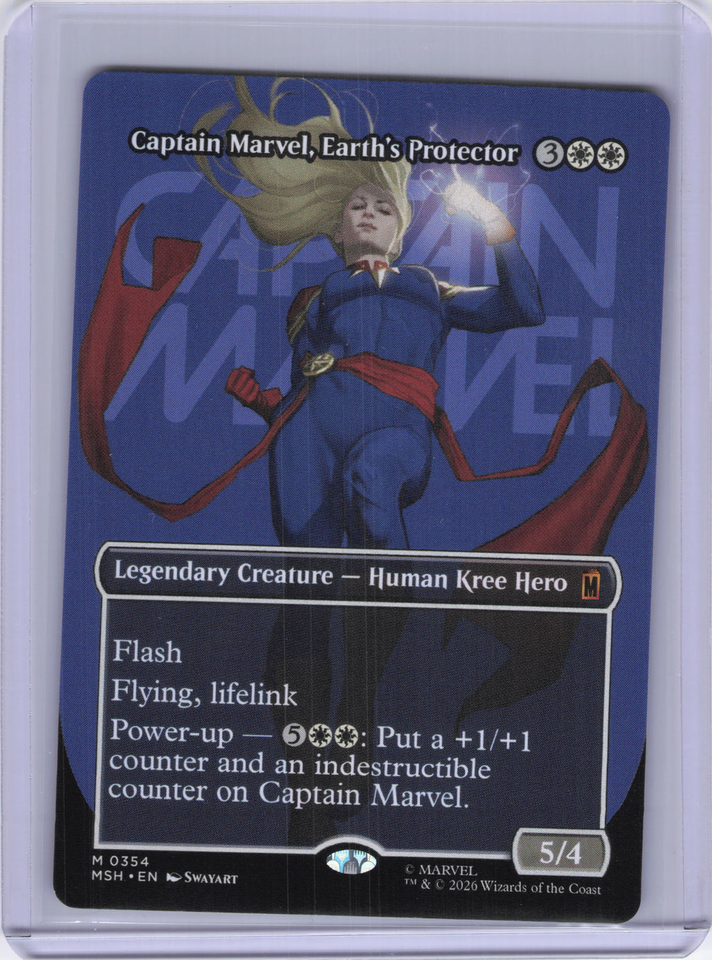 Captain Marvel, Earth's Protector (Borderless) (0354) - Marvel Super Heroes (MSH)