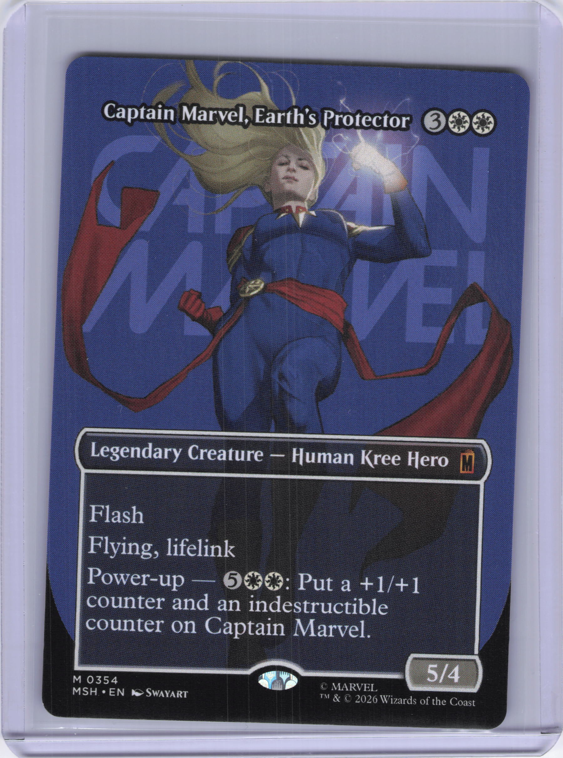 Captain Marvel, Earth's Protector (Borderless) (0354) - Marvel Super Heroes (MSH)
