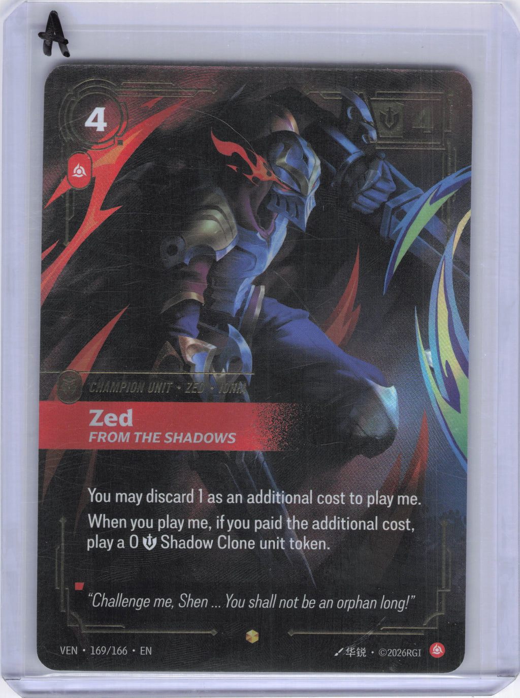 Zed - From the Shadows (Overnumbered) - Vendetta (VEN)