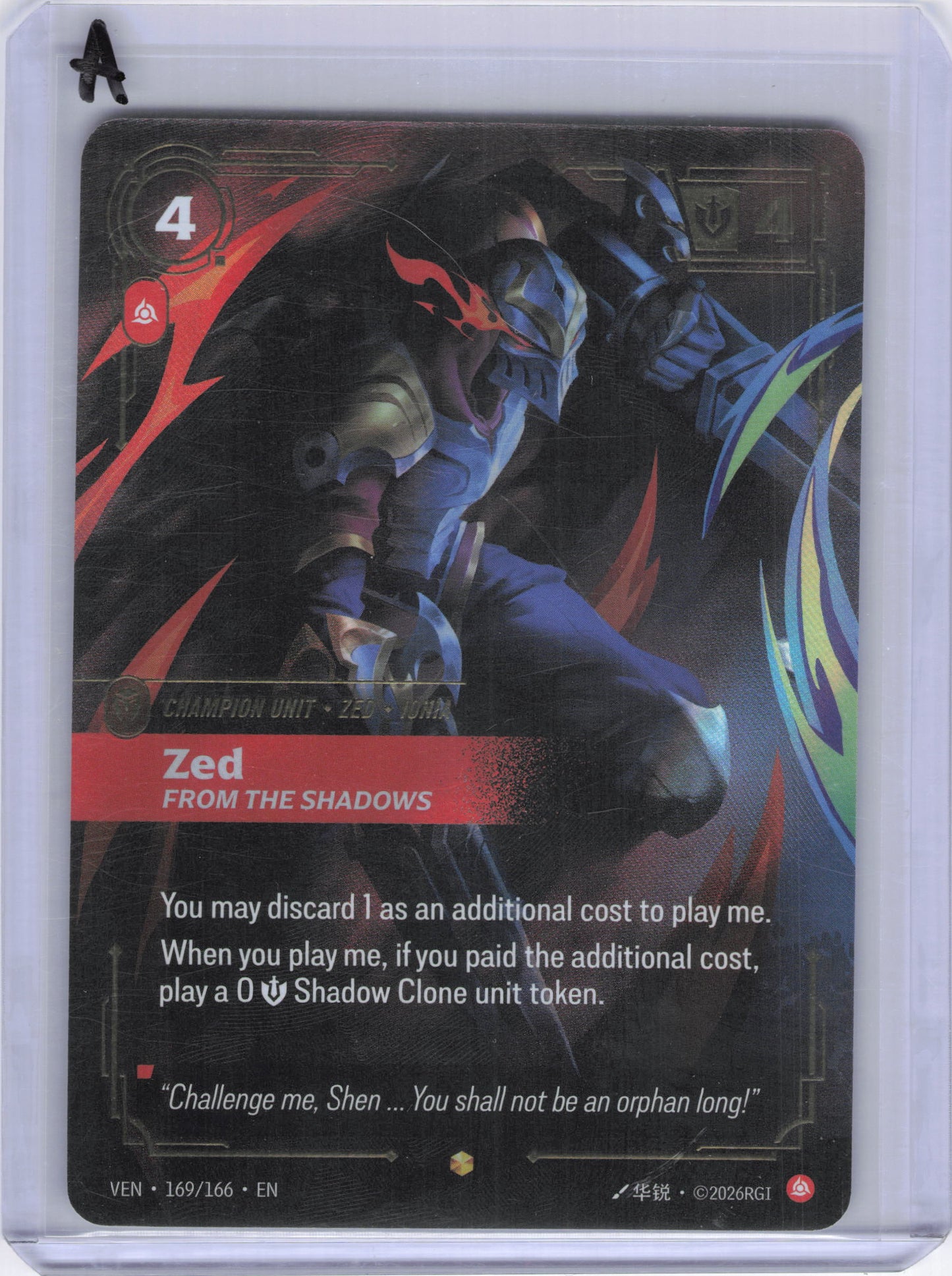 Zed - From the Shadows (Overnumbered) - Vendetta (VEN)