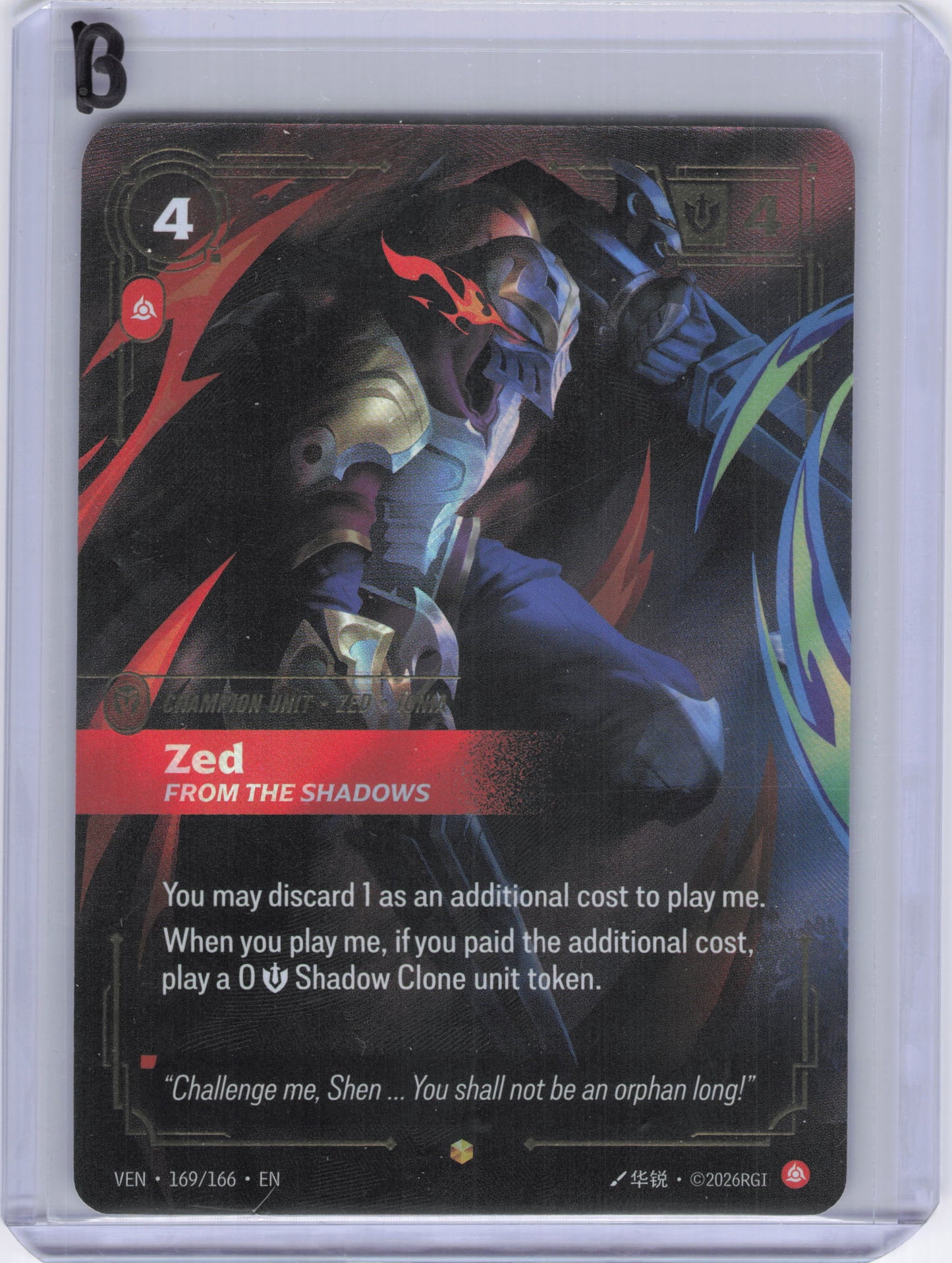 Zed - From the Shadows (Overnumbered) - Vendetta (VEN)